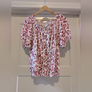 Lucky Brand Floral Pink Women's Top Size L NWT